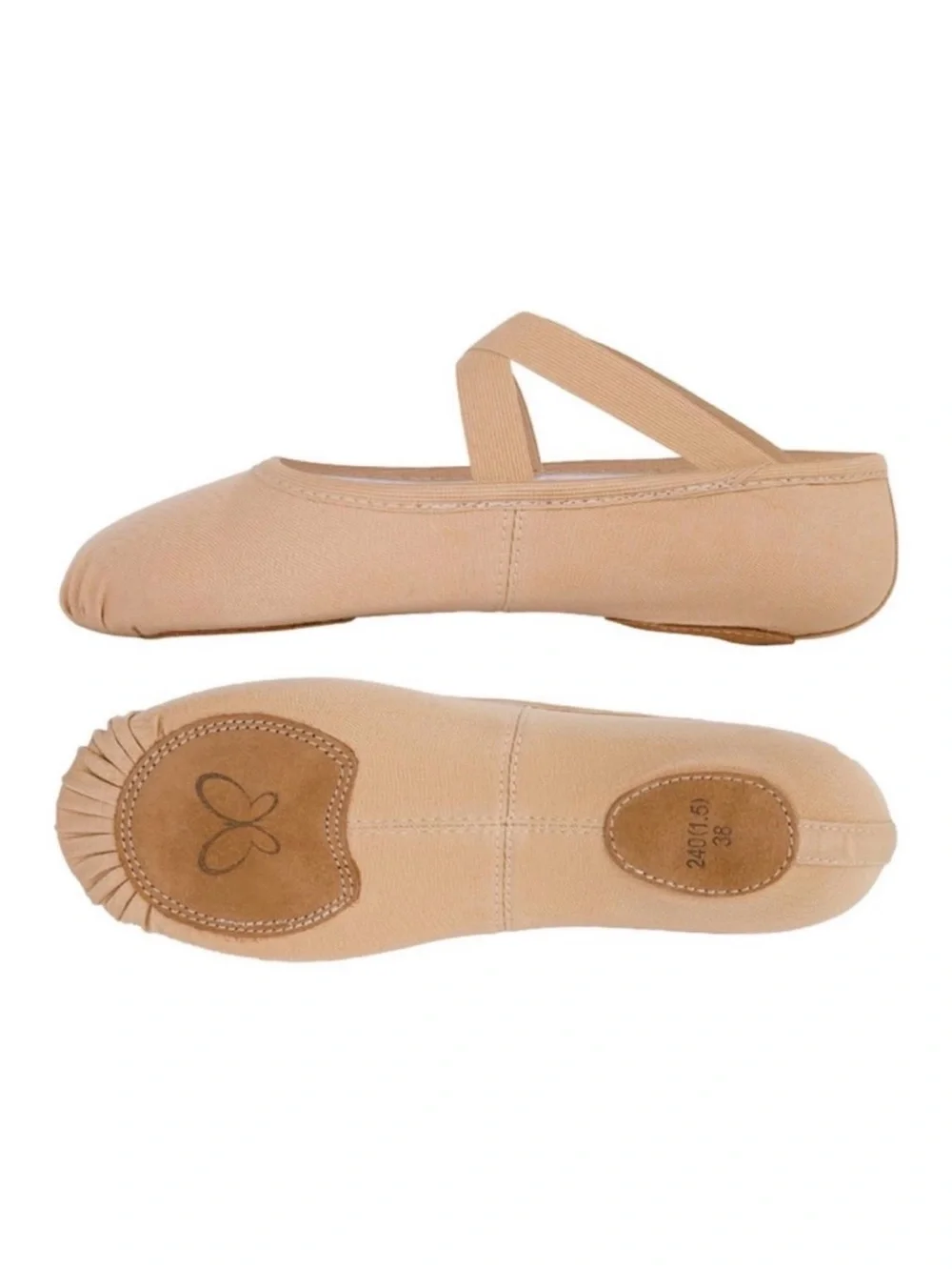 💞 New Toddler & Little Girls Size 10 Split Sole Beige Ballet Shoes Dance Slipper